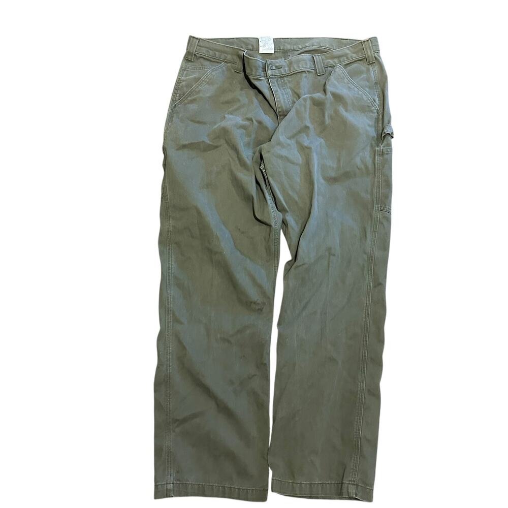 Carhartt Carpenter Work Pants Mens 42 x32 Olive Green Utility Relaxed Fit Cargo